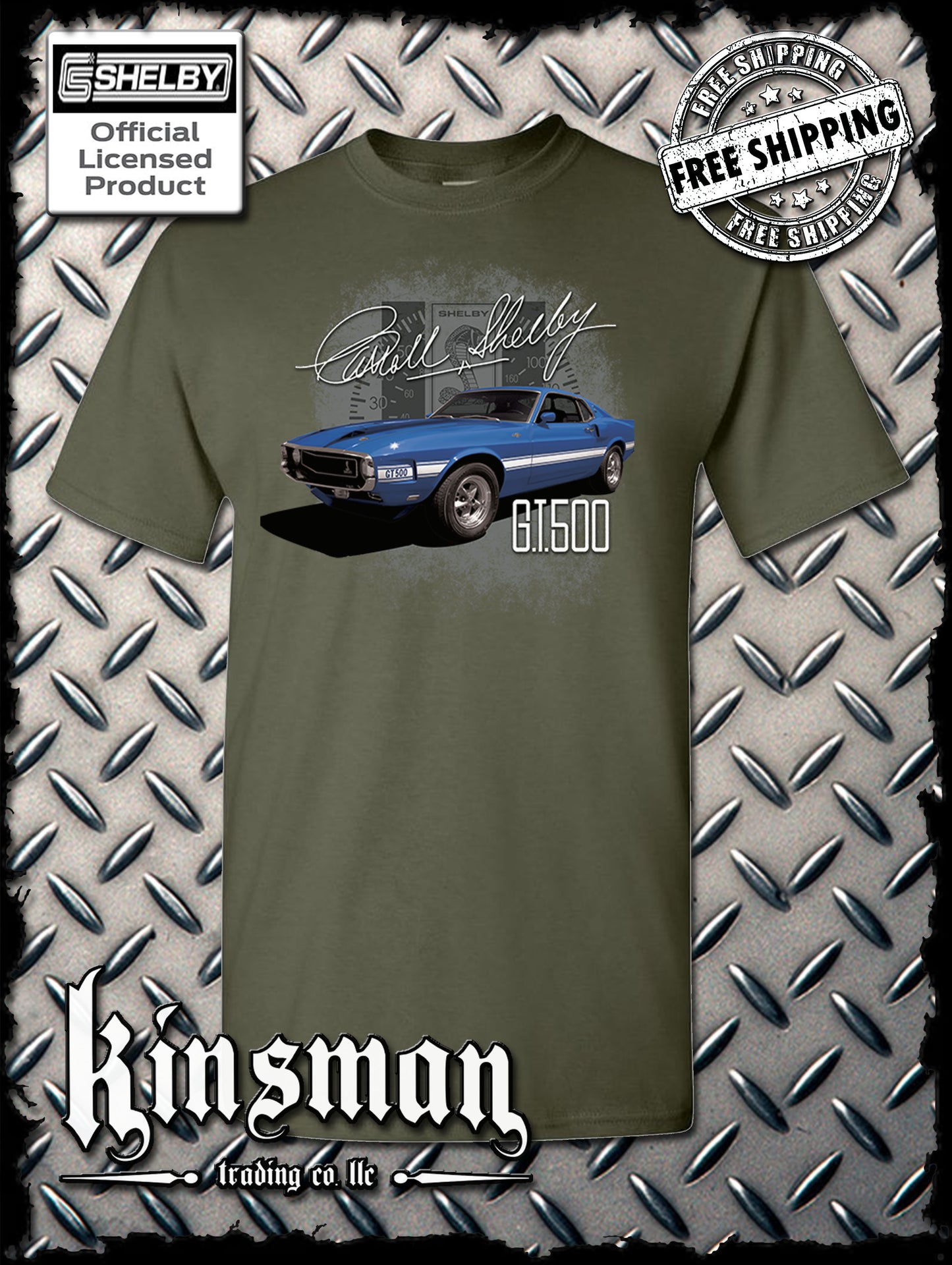 Carroll Shelby Blue GT 500 T-Shirt