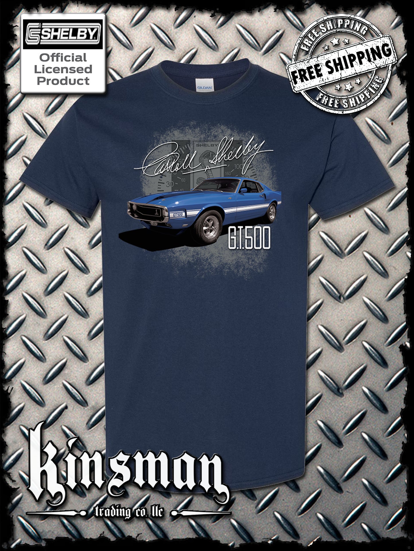 Carroll Shelby Blue GT 500 T-Shirt