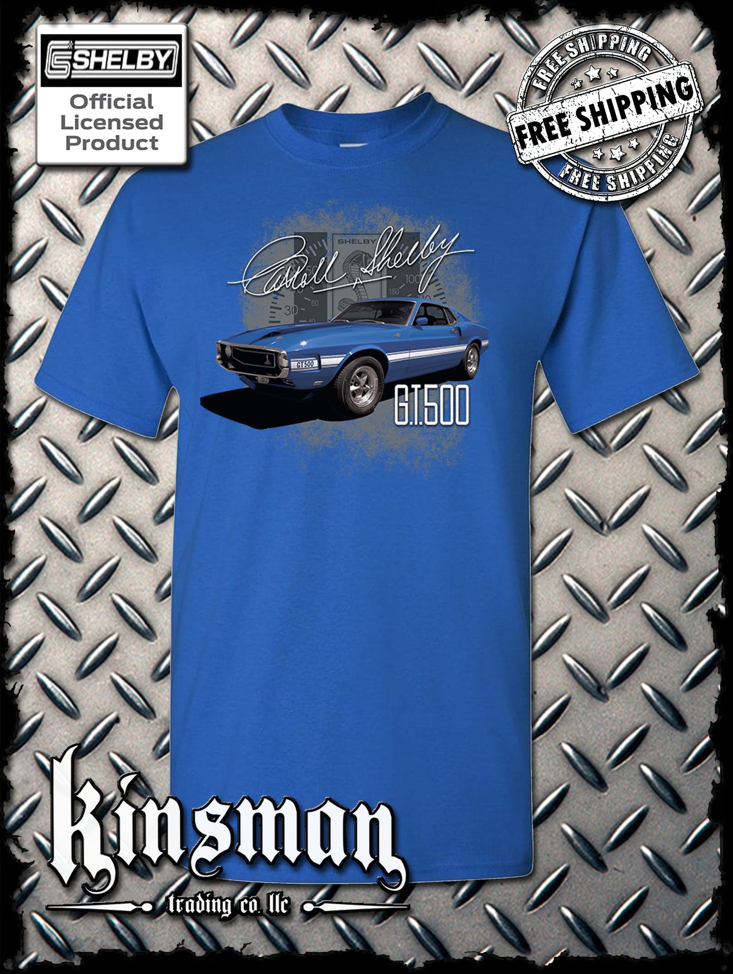 Carroll Shelby Blue GT 500 T-Shirt