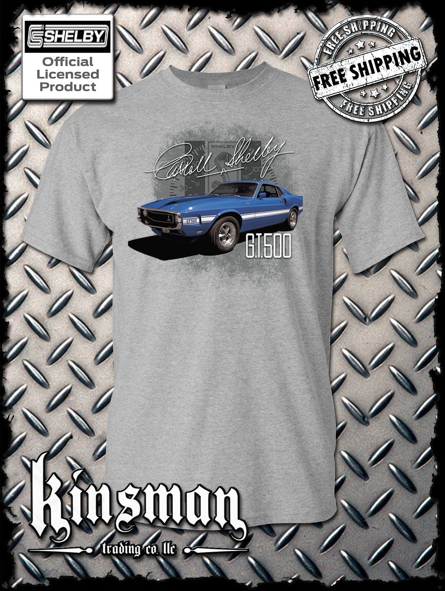 Carroll Shelby Blue GT 500 T-Shirt
