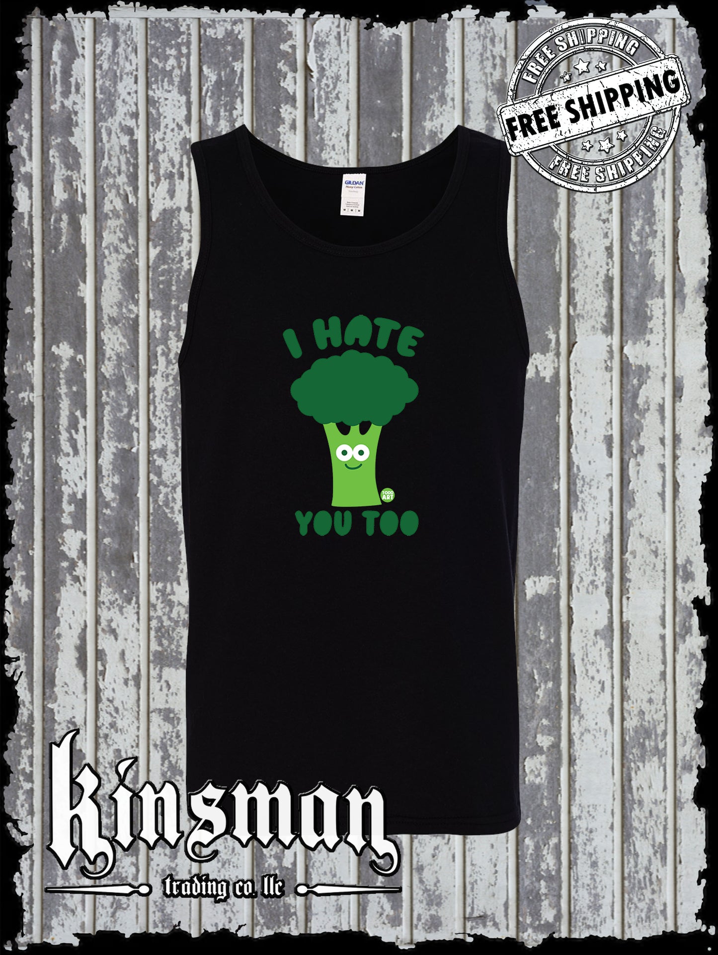 I Hate You Too Broccoli Funny Tank Top T-Shirt Todd Goldman Art Licensed