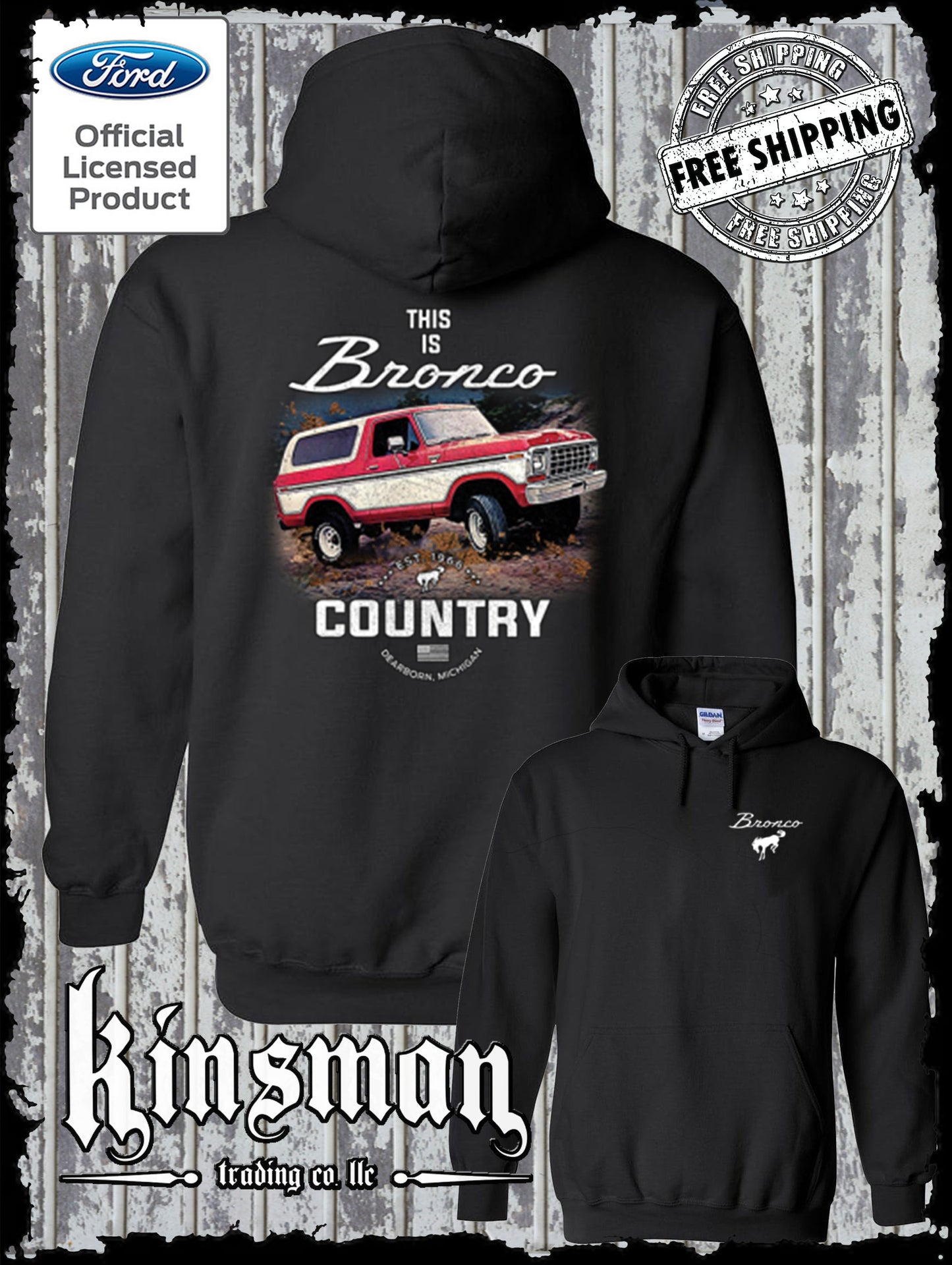 Bronco Country Hoodie / Sweatshirt - Official Licensed Product