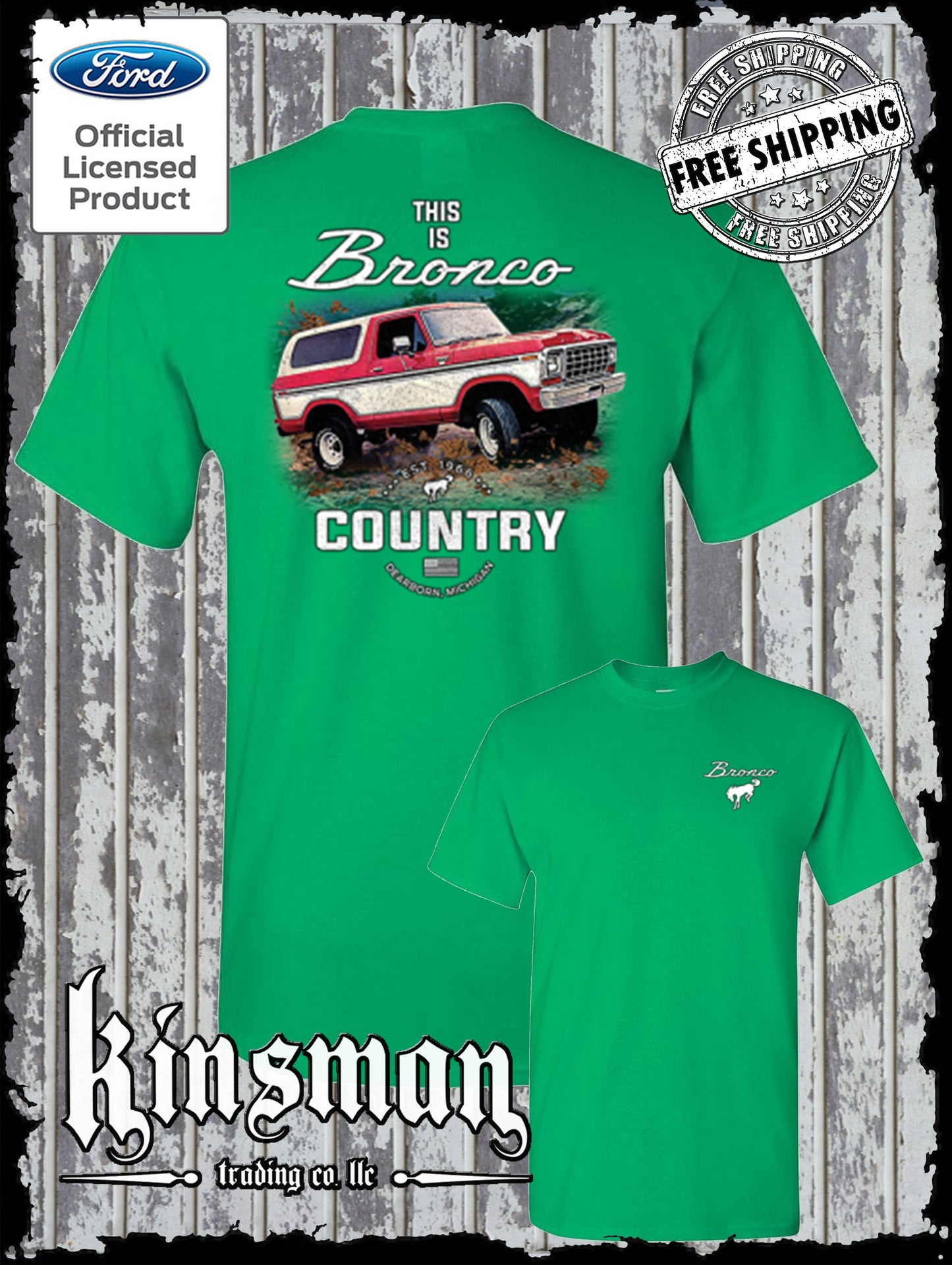 Bronco Country Ford 2-Sided T-Shirt - Official Licensed Product