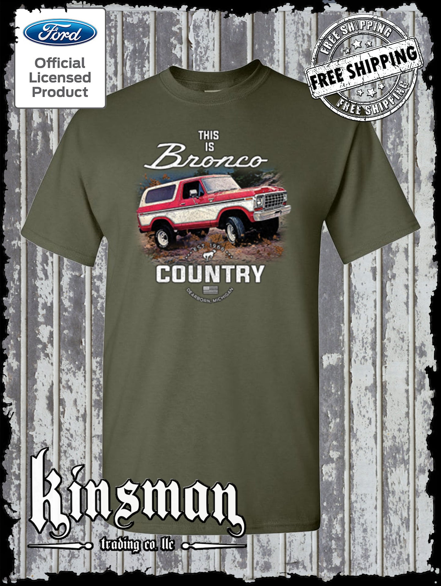 Bronco Country Ford T-Shirt - Official Licensed Product