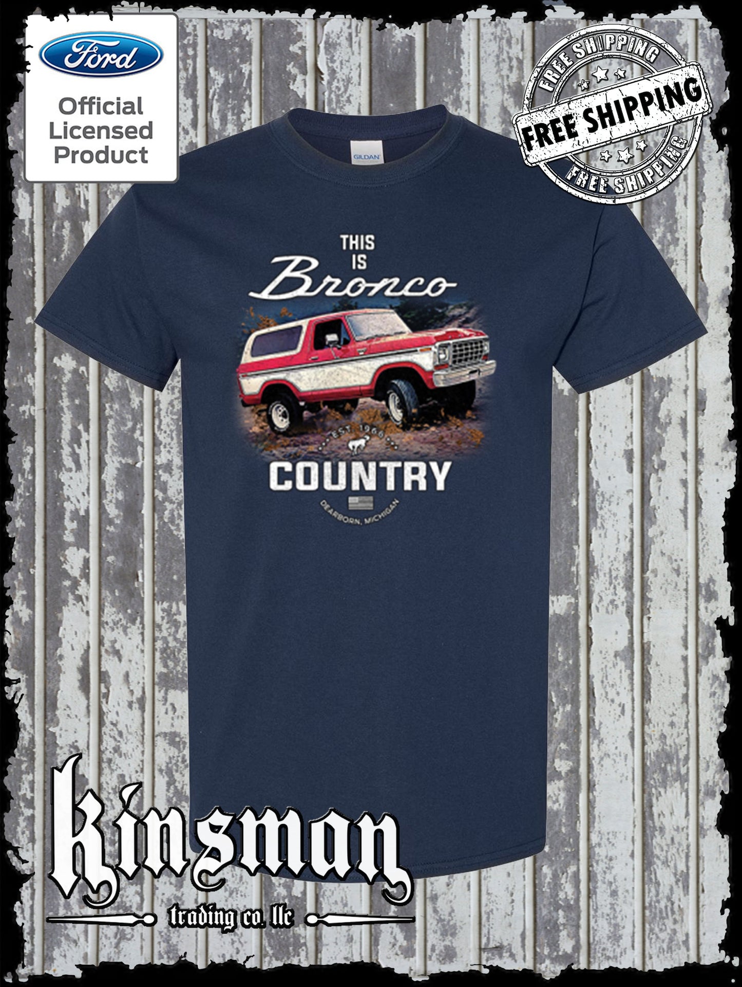 Bronco Country Ford T-Shirt - Official Licensed Product