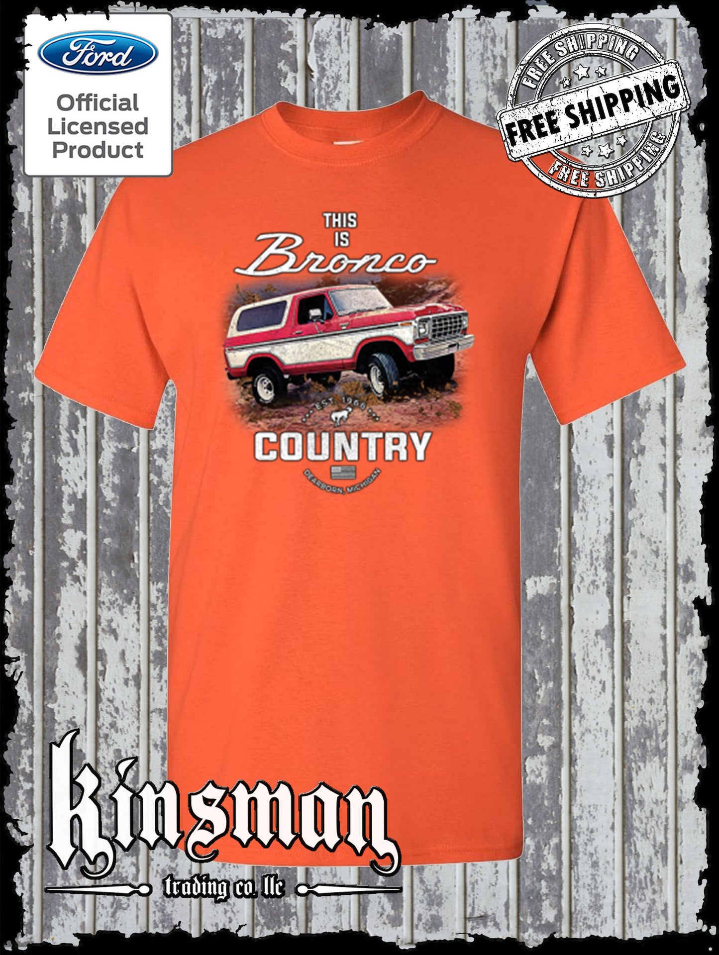 Bronco Country Ford T-Shirt - Official Licensed Product