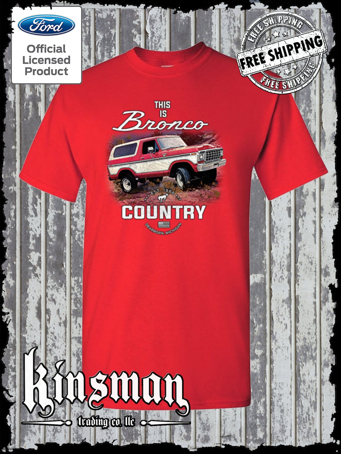 Bronco Country Ford T-Shirt - Official Licensed Product