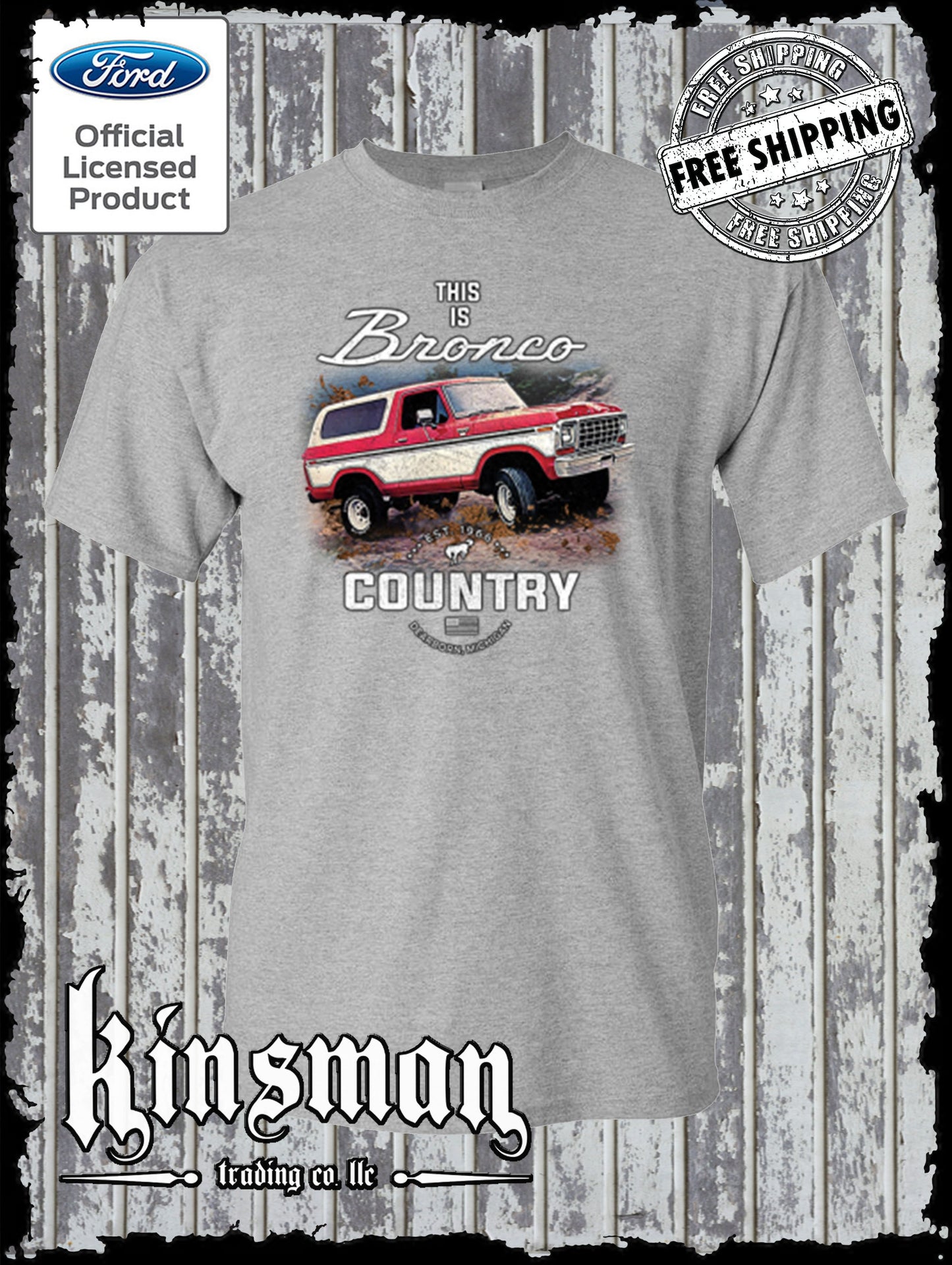 Bronco Country Ford T-Shirt - Official Licensed Product