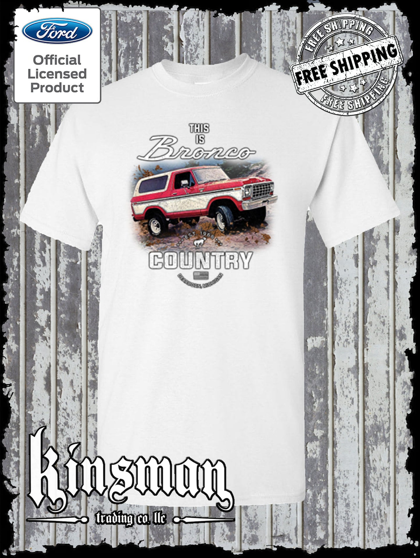 Bronco Country Ford T-Shirt - Official Licensed Product