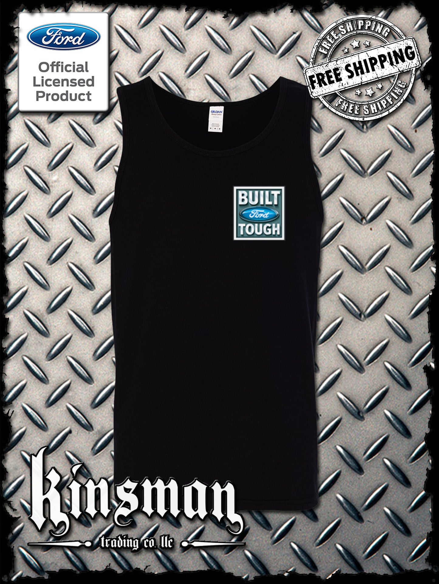 Built FORD Tough Logo Crest Tank Top T-Shirt