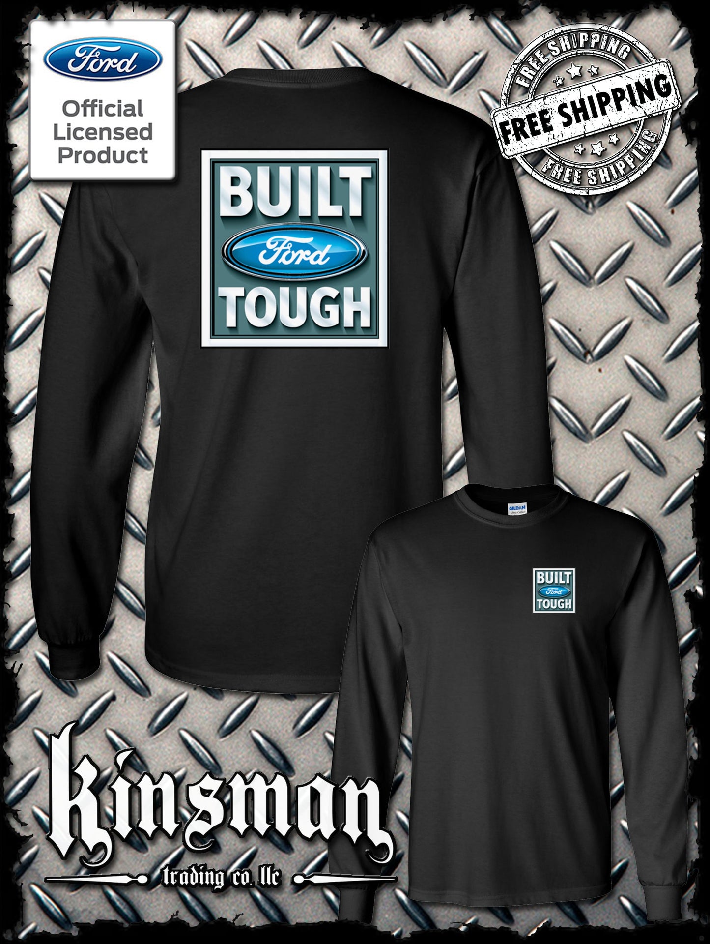 Built FORD Tough Logo 2-Sided Long Sleeve T-Shirt