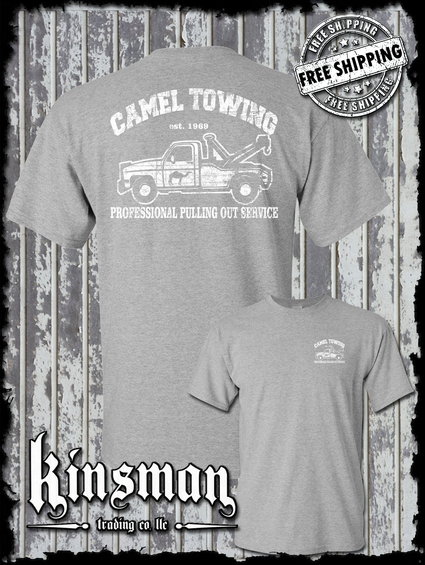 Camel Towing Pulling Out Professional Service T-Shirt - Funny Adult Humor