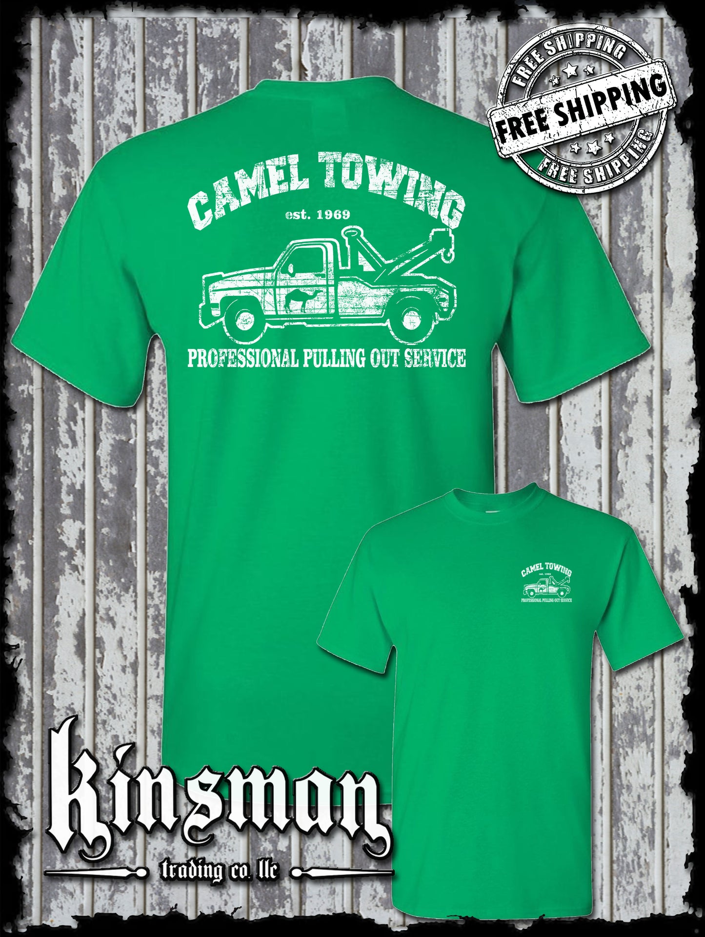 Camel Towing Pulling Out Professional Service T-Shirt - Funny Adult Humor