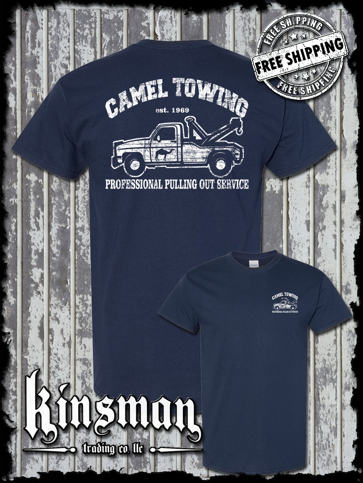 Camel Towing Pulling Out Professional Service T-Shirt - Funny Adult Humor
