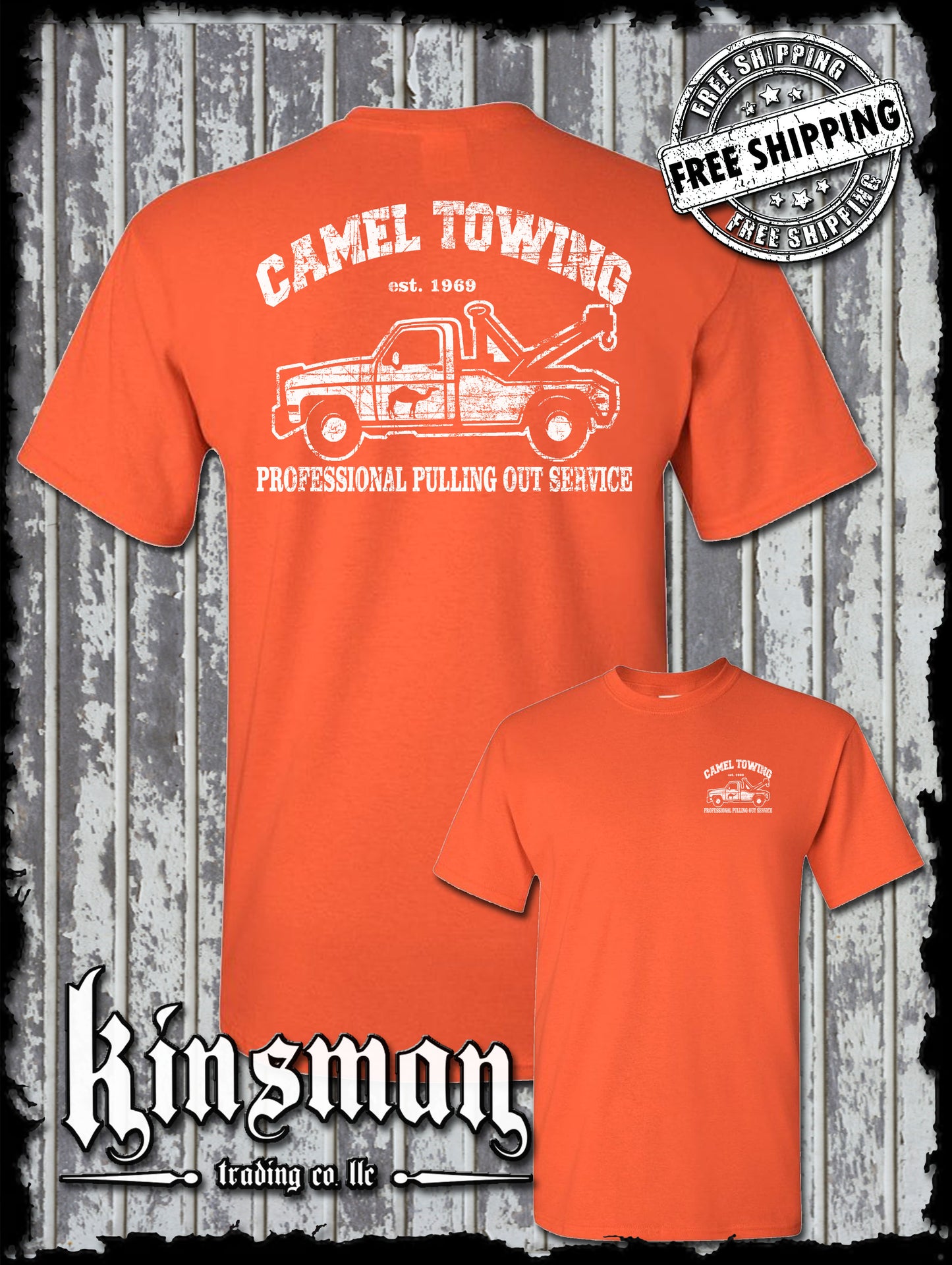 Camel Towing Pulling Out Professional Service T-Shirt - Funny Adult Humor