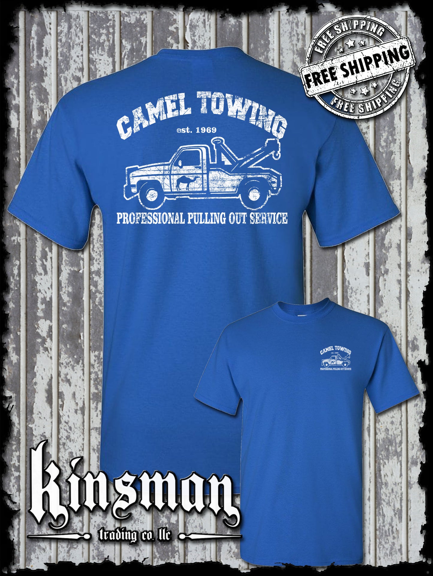 Camel Towing Pulling Out Professional Service T-Shirt - Funny Adult Humor