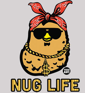 NUG Life Chicken Nugget Gangster Tank Top T-Shirt Todd Goldman Art Licensed
