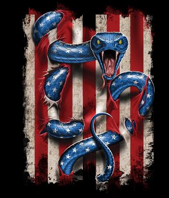 American Serpent Tank Top T-Shirt / USA Flag 2nd Amendment Snake