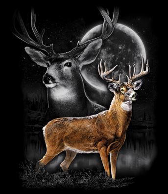 Whitetail Deer Wilderness Moon Tank Top T-Shirt Outdoor Nature