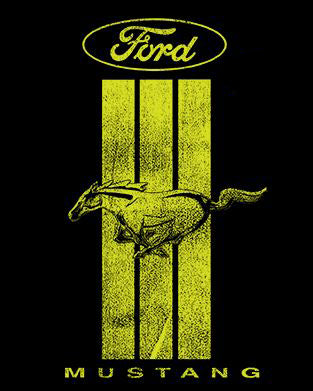 Ford Mustang Green Stripe Logo Official Licensed Double Sided T-Shirt - American Muscle Car Classic