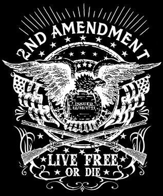 Live Free or Die 2nd Amendment Issued 1791 T-Shirt USA Pro Gun 1776 Crest
