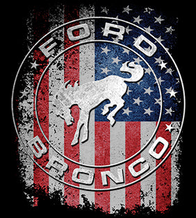 Ford Bronco American Flag 2-Sided Long Sleeve T-Shirt
