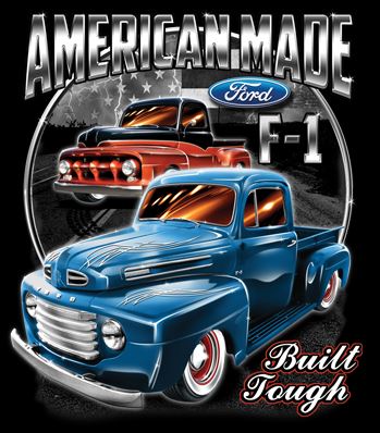 American Made FORD F1 Pick Up Truck 2-Sided Long Sleeve T-Shirt
