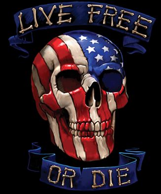 Live Free or Die American Flag Skull Tank Top T-Shirt - 4th of July USA 2nd Amendment