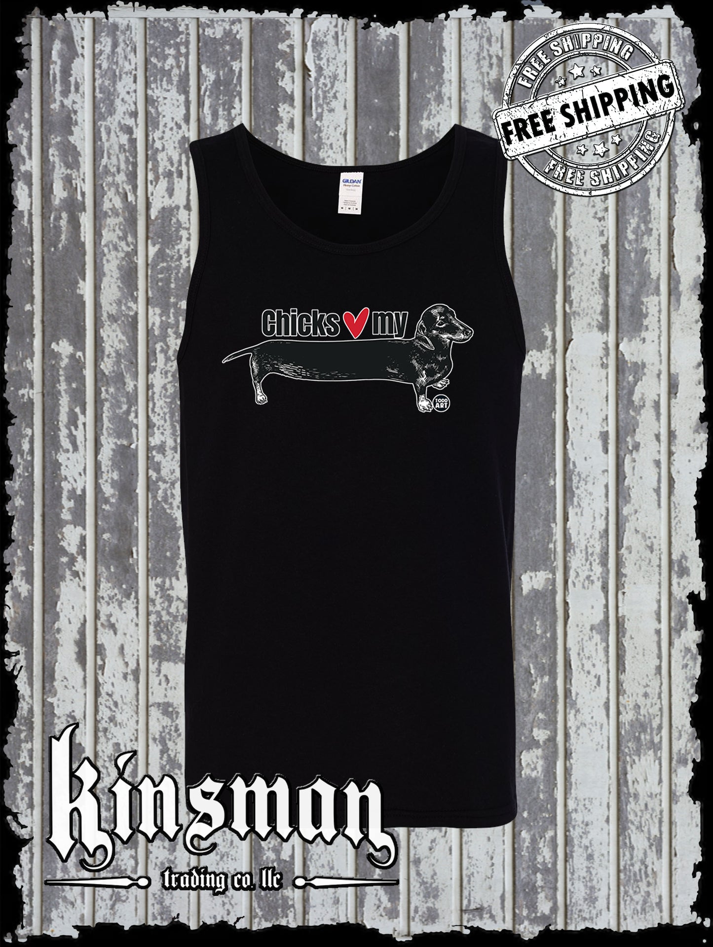 Chicks Love My Weiner Dog Dachshund Tank Top T-Shirt Todd Goldman Funny Pets