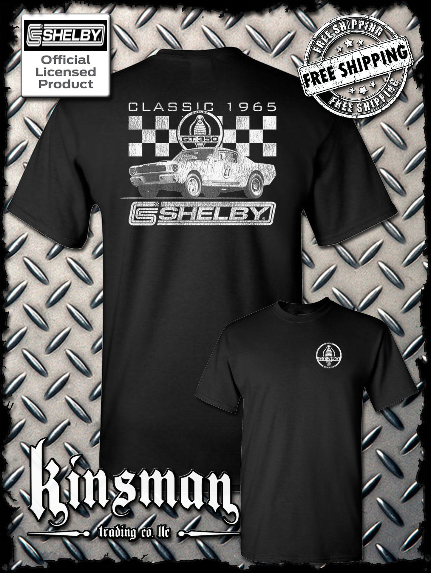 Carroll Shelby Classic 1965 Cobra 2-Sided T-Shirt