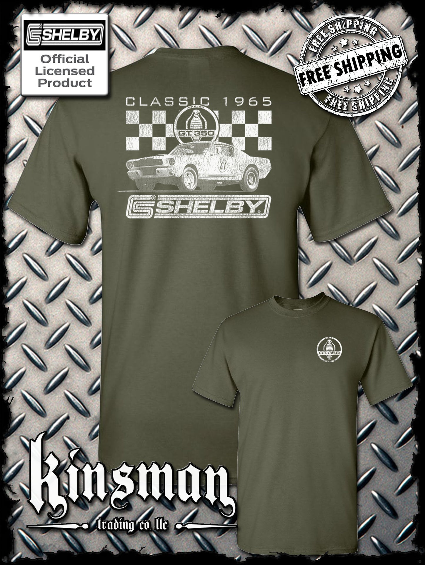 Carroll Shelby Classic 1965 Cobra 2-Sided T-Shirt