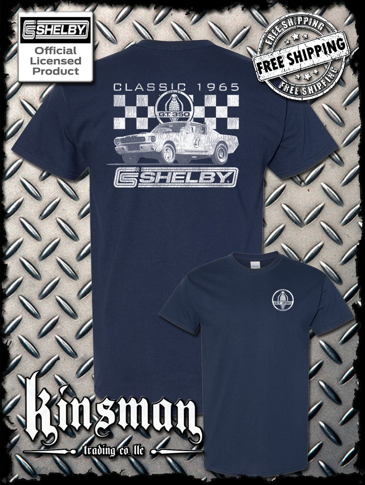 Carroll Shelby Classic 1965 Cobra 2-Sided T-Shirt