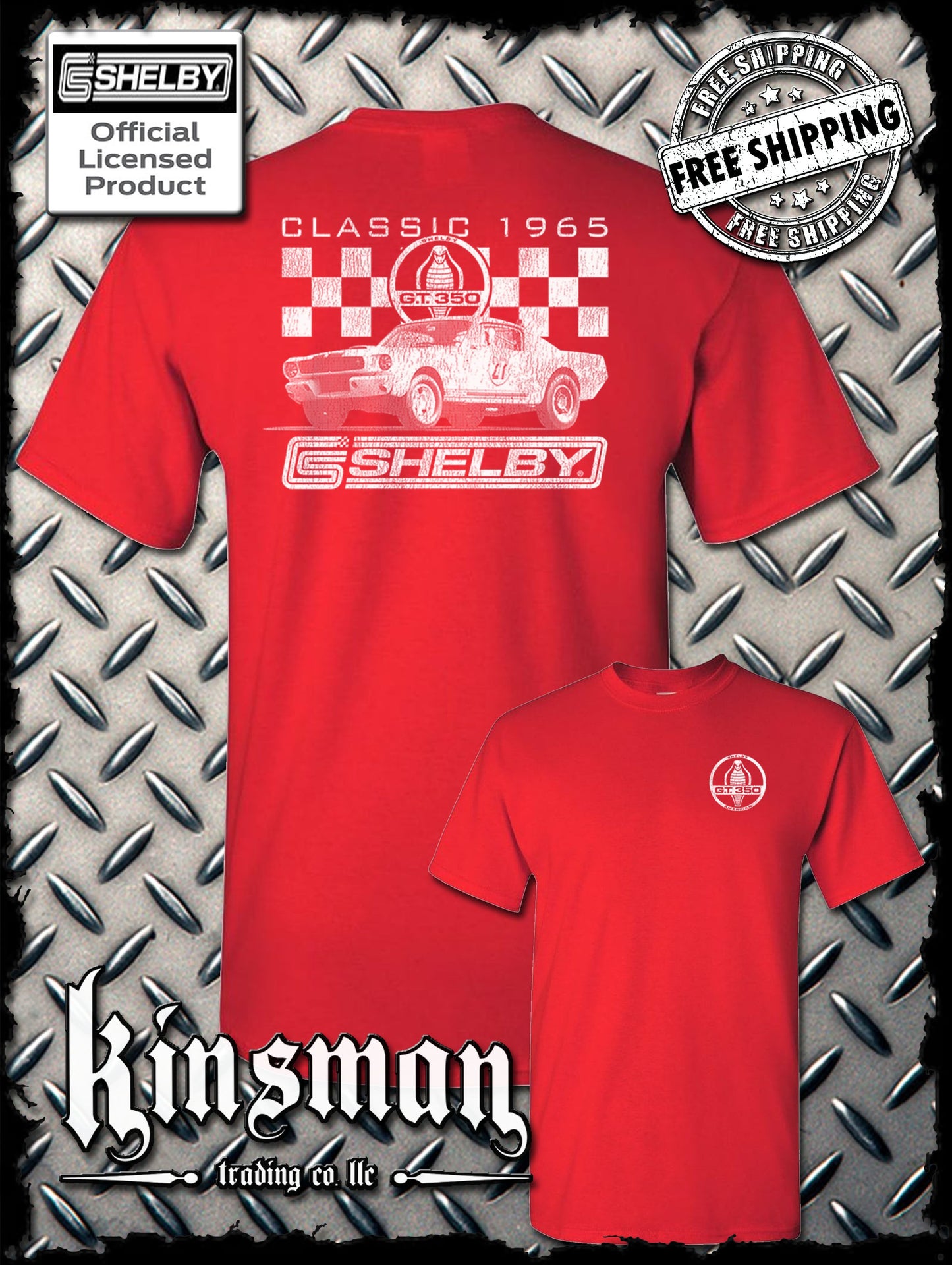 Carroll Shelby Classic 1965 Cobra 2-Sided T-Shirt