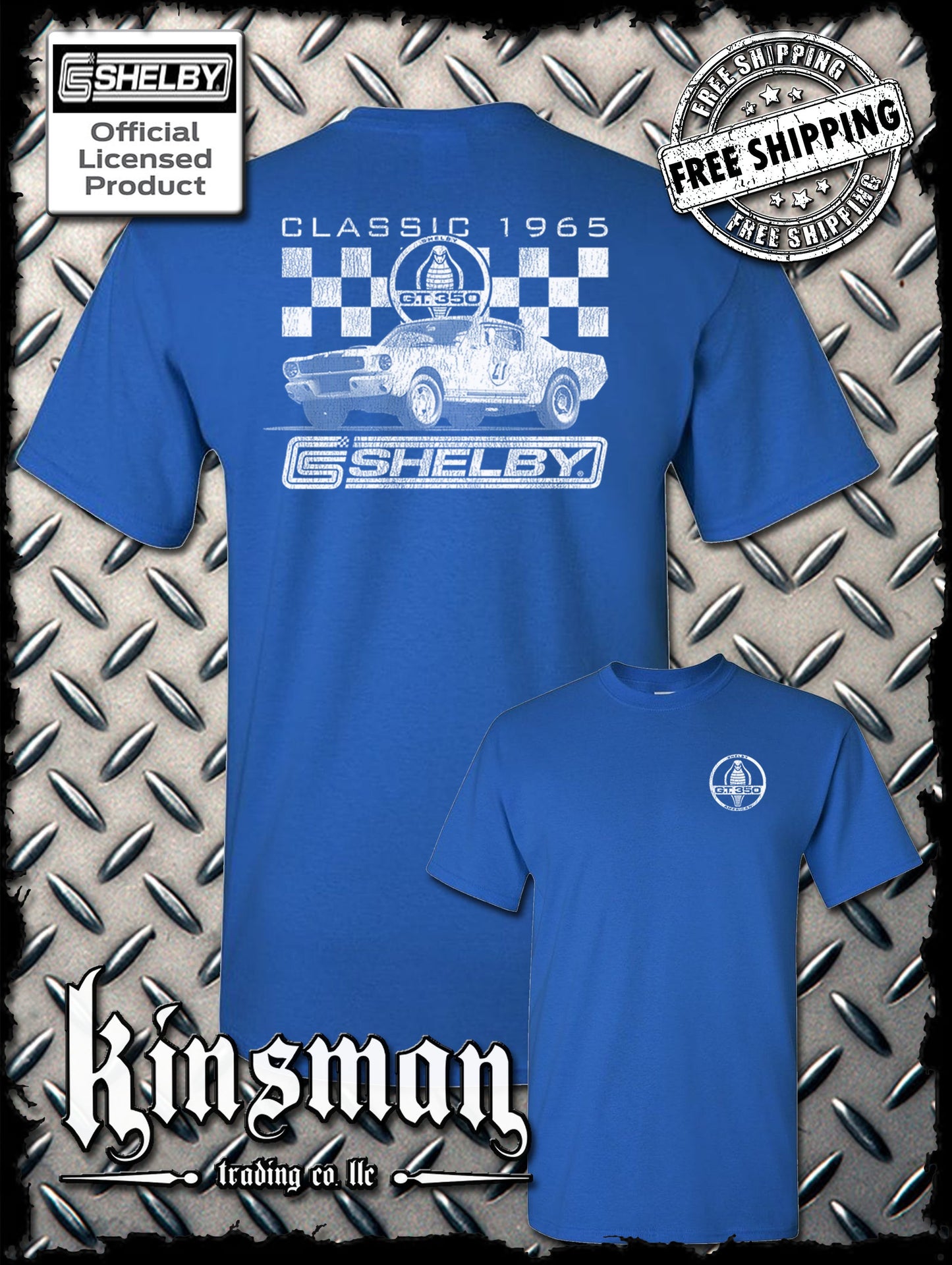 Carroll Shelby Classic 1965 Cobra 2-Sided T-Shirt