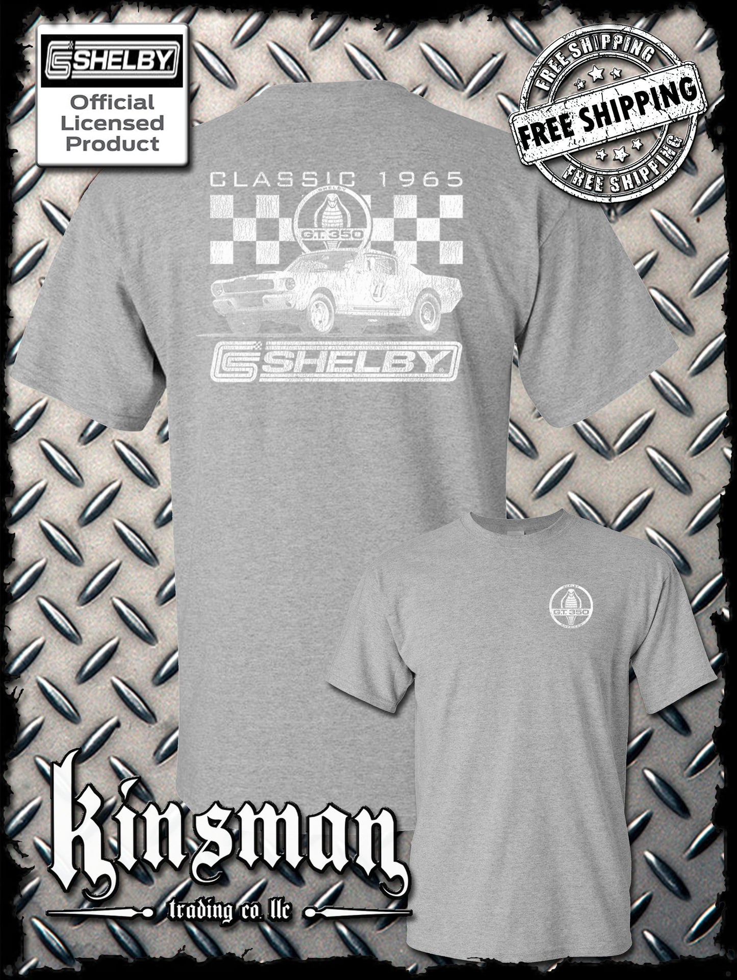 Carroll Shelby Classic 1965 Cobra 2-Sided T-Shirt