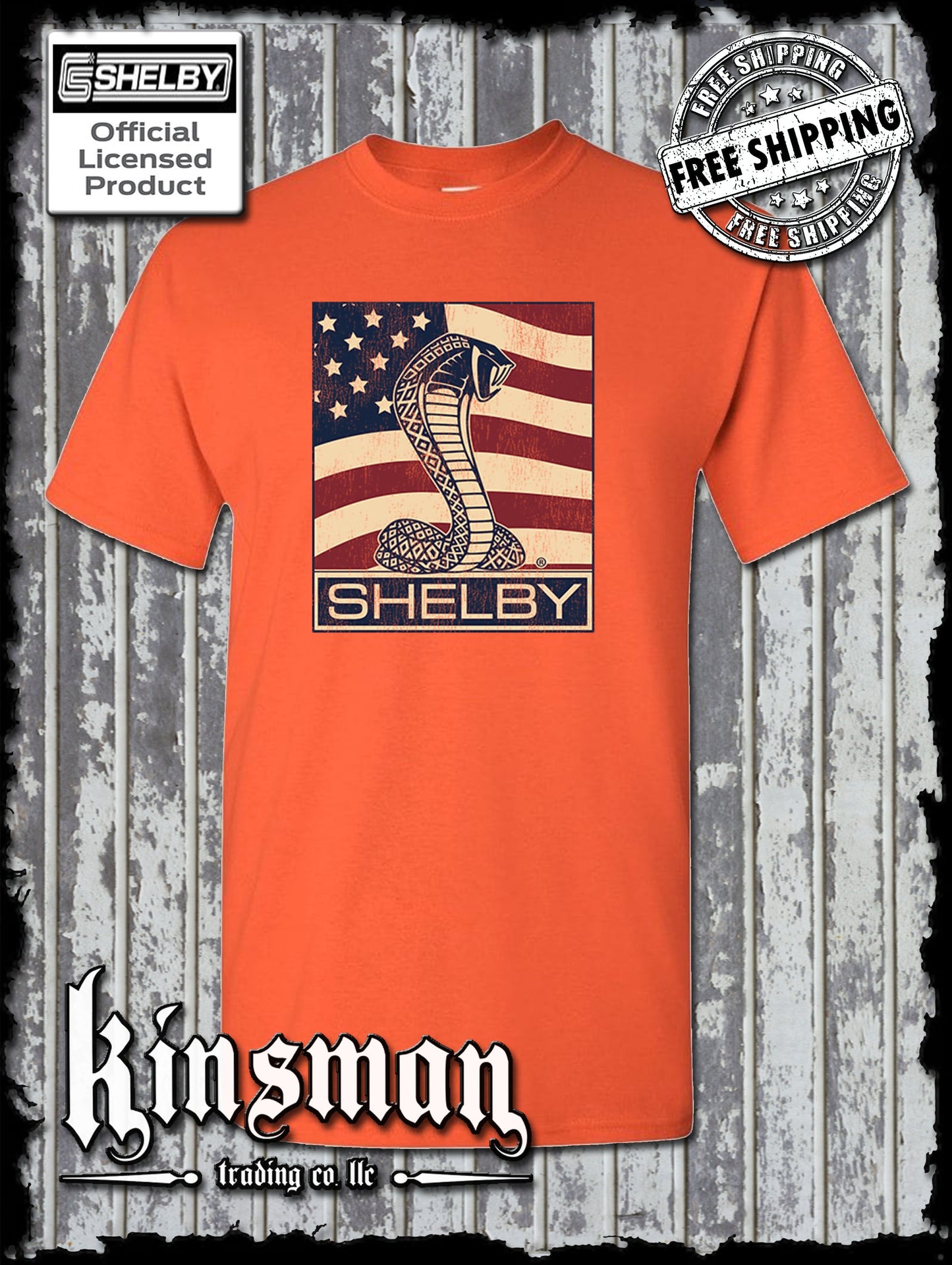 Carroll Shelby Cobra US Flag Logo T-Shirt