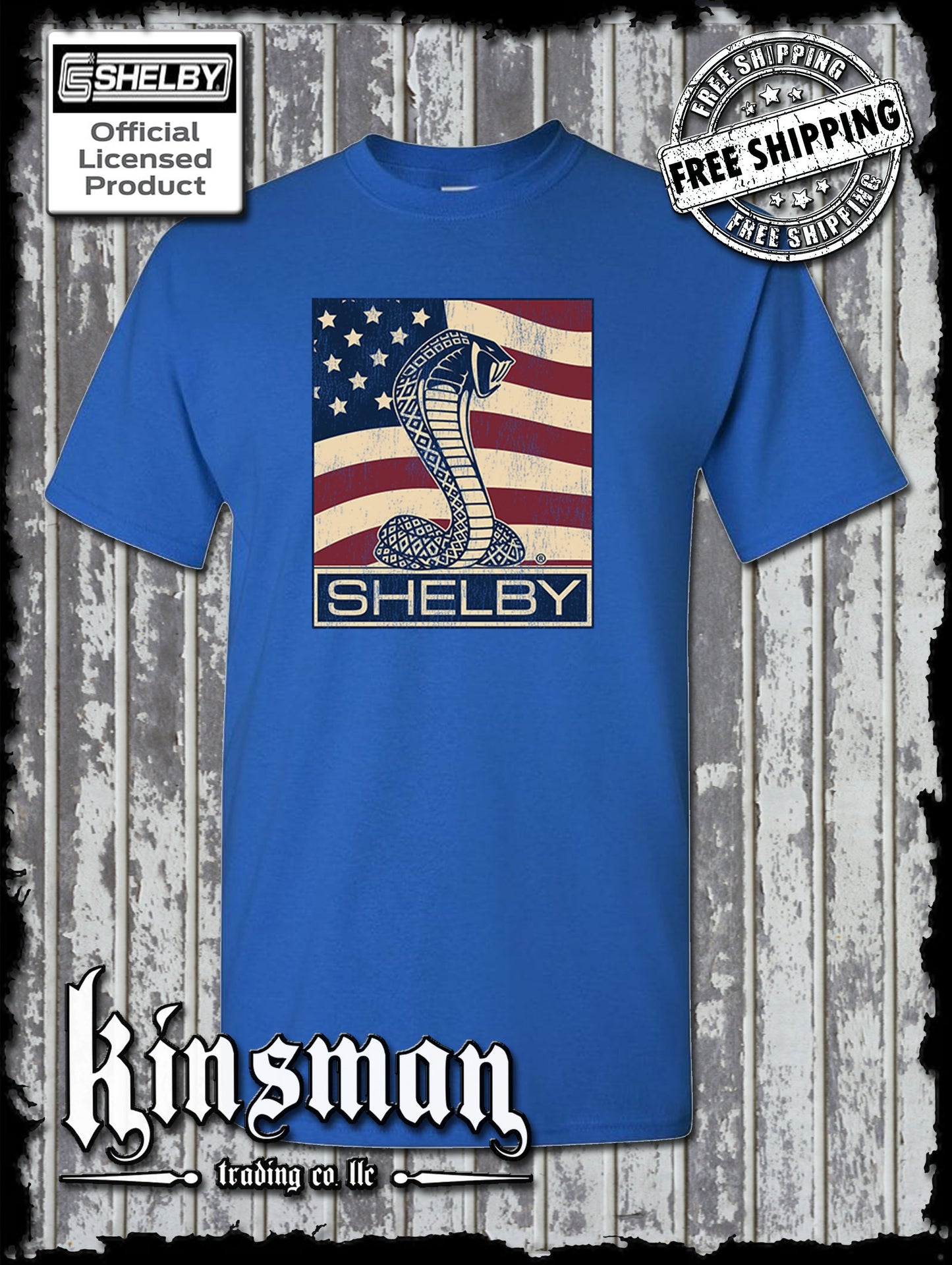 Carroll Shelby Cobra US Flag Logo T-Shirt