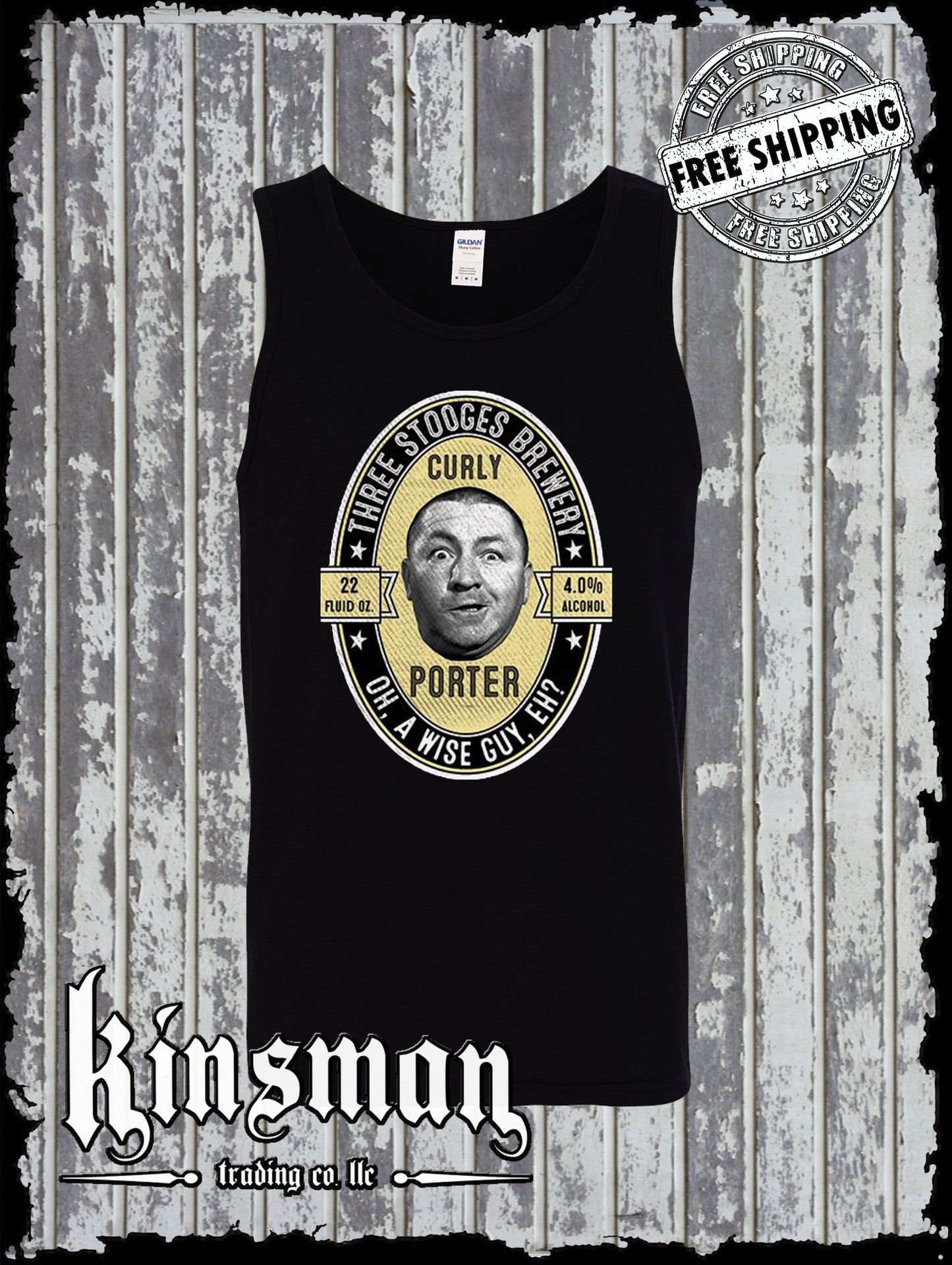 Curly Porter Three Stooges Brewery Tank Top T-Shirt - Authentic Licensed Product
