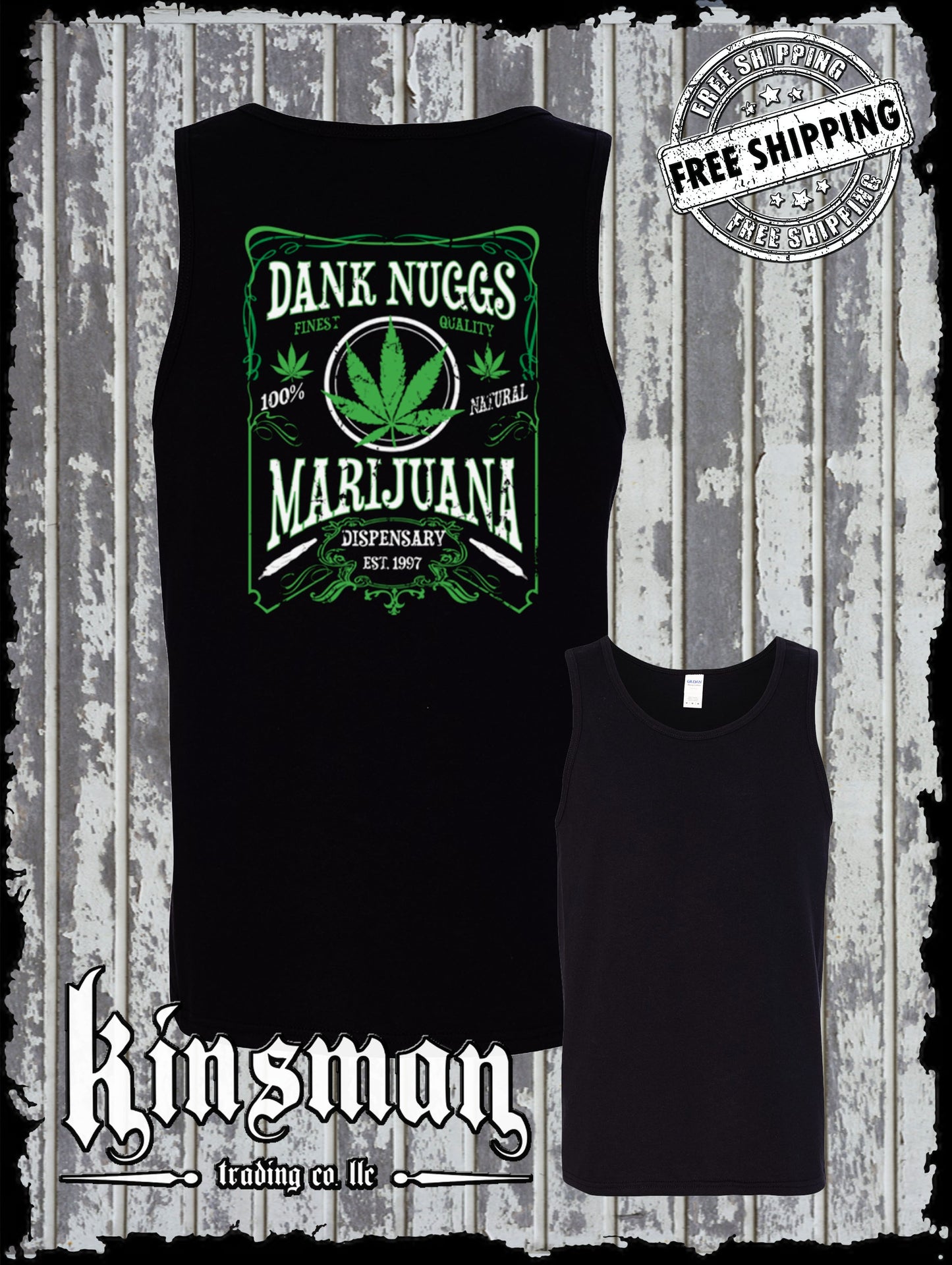 Dank Nuggs Marijuana Dispensary Tank Top T-Shirt Back Print