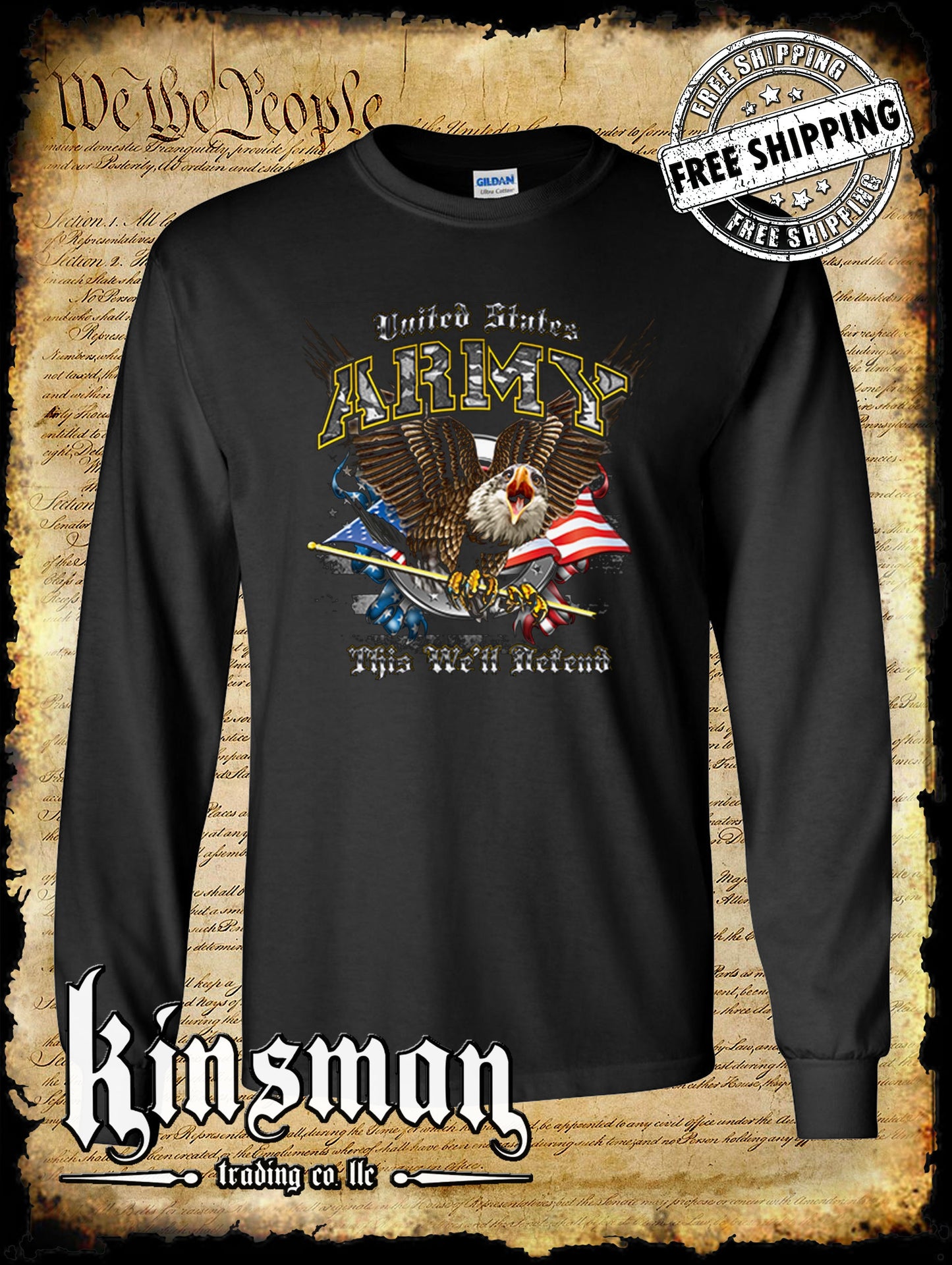 US Army This We'll Defend Long Sleeve T-Shirt Official Licensed Military