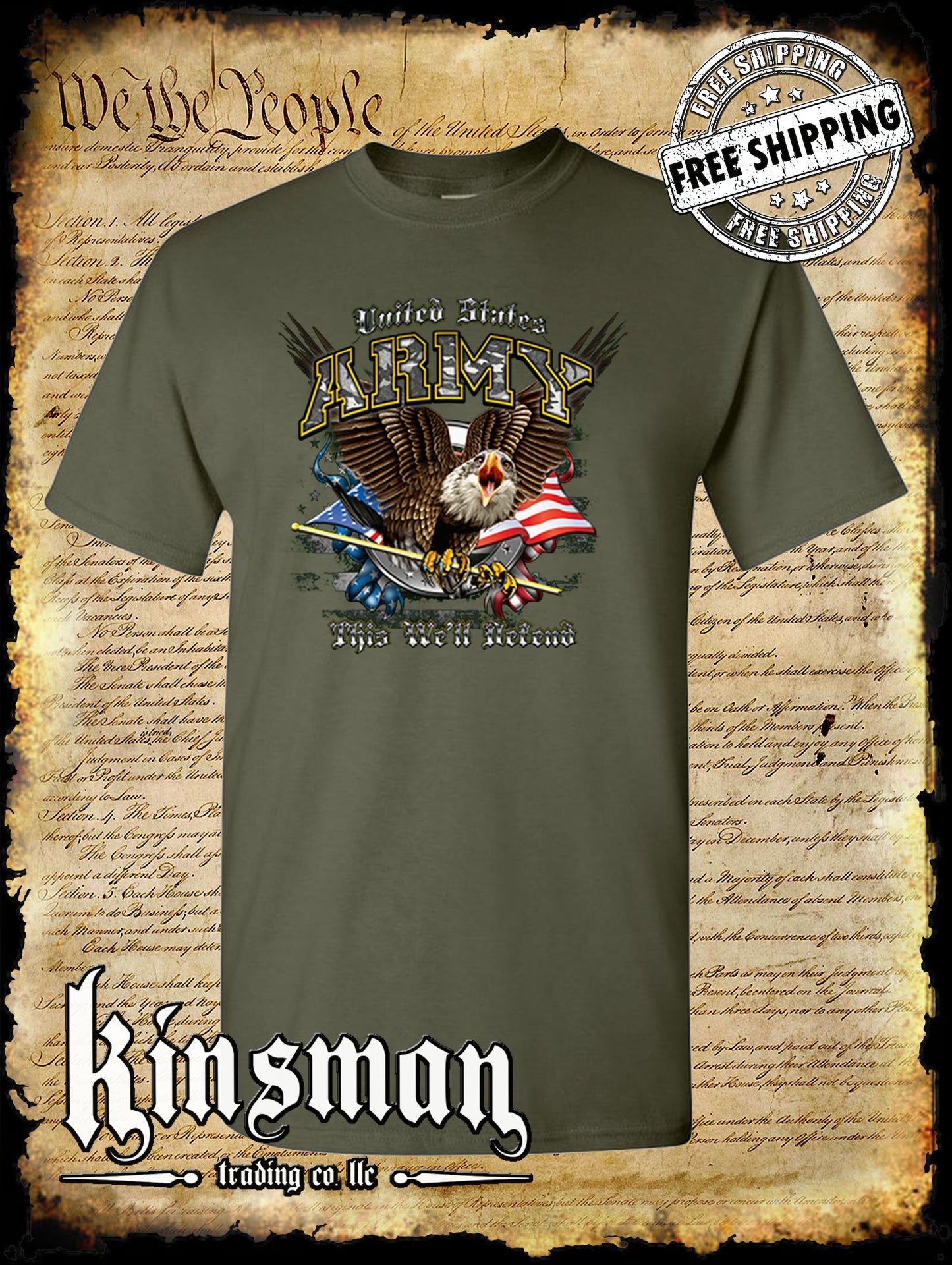US Army This We'll Defend T-Shirt Official Licensed Military