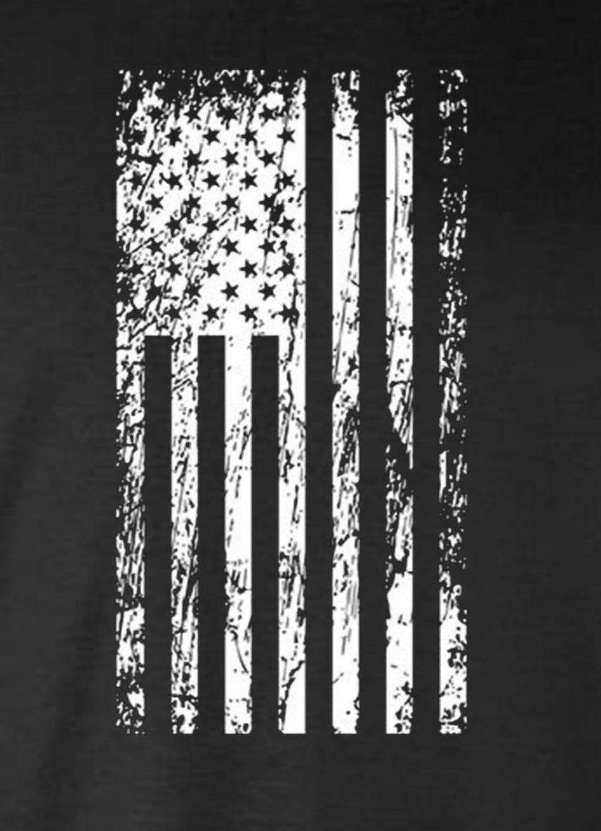 United States Flag Distressed Vertical Logo Tank Top T-Shirt USA