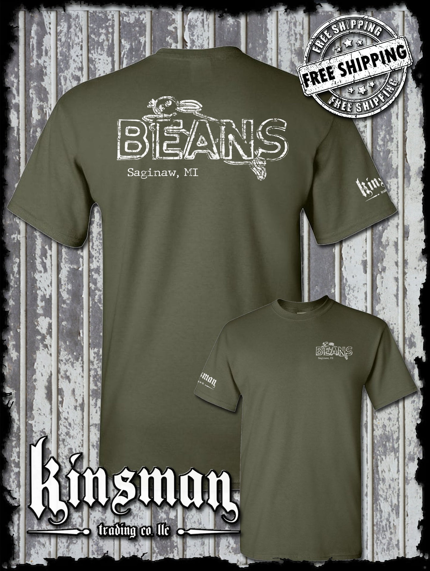 Saginaw Beans Bunny Rabbit 2-Sided T-Shirt Souvenir Gift Mid-Michigan