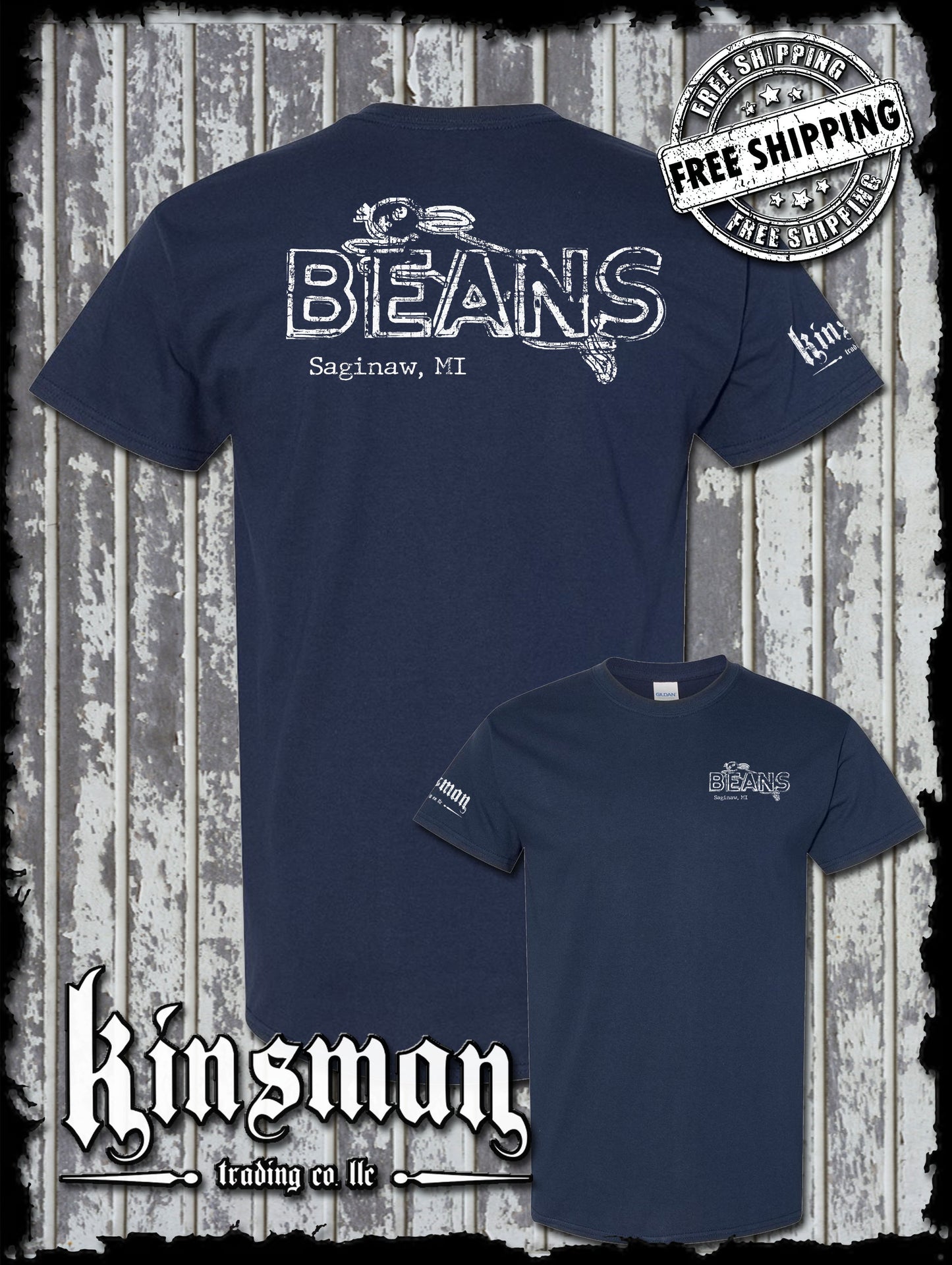 Saginaw Beans Bunny Rabbit 2-Sided T-Shirt Souvenir Gift Mid-Michigan