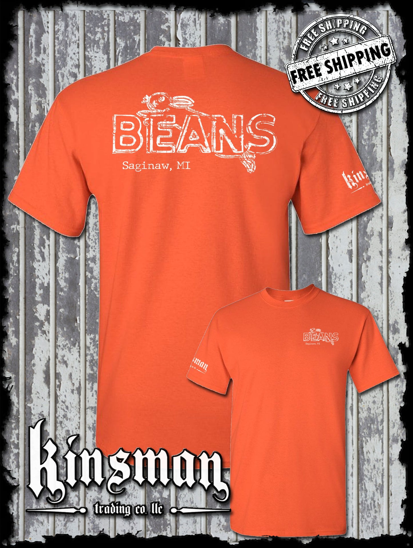 Saginaw Beans Bunny Rabbit 2-Sided T-Shirt Souvenir Gift Mid-Michigan