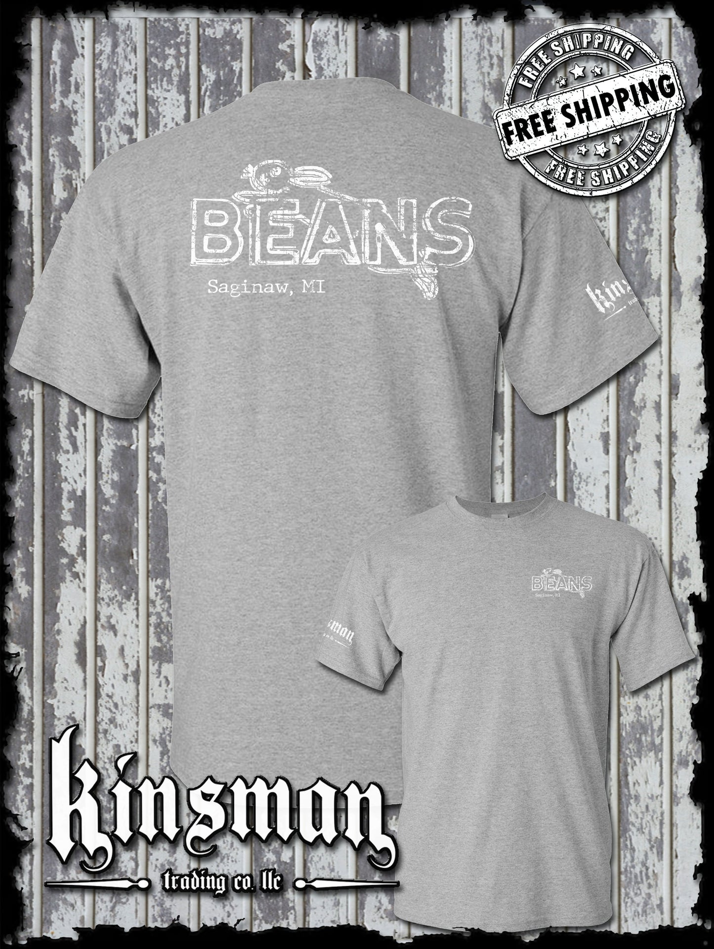 Saginaw Beans Bunny Rabbit 2-Sided T-Shirt Souvenir Gift Mid-Michigan