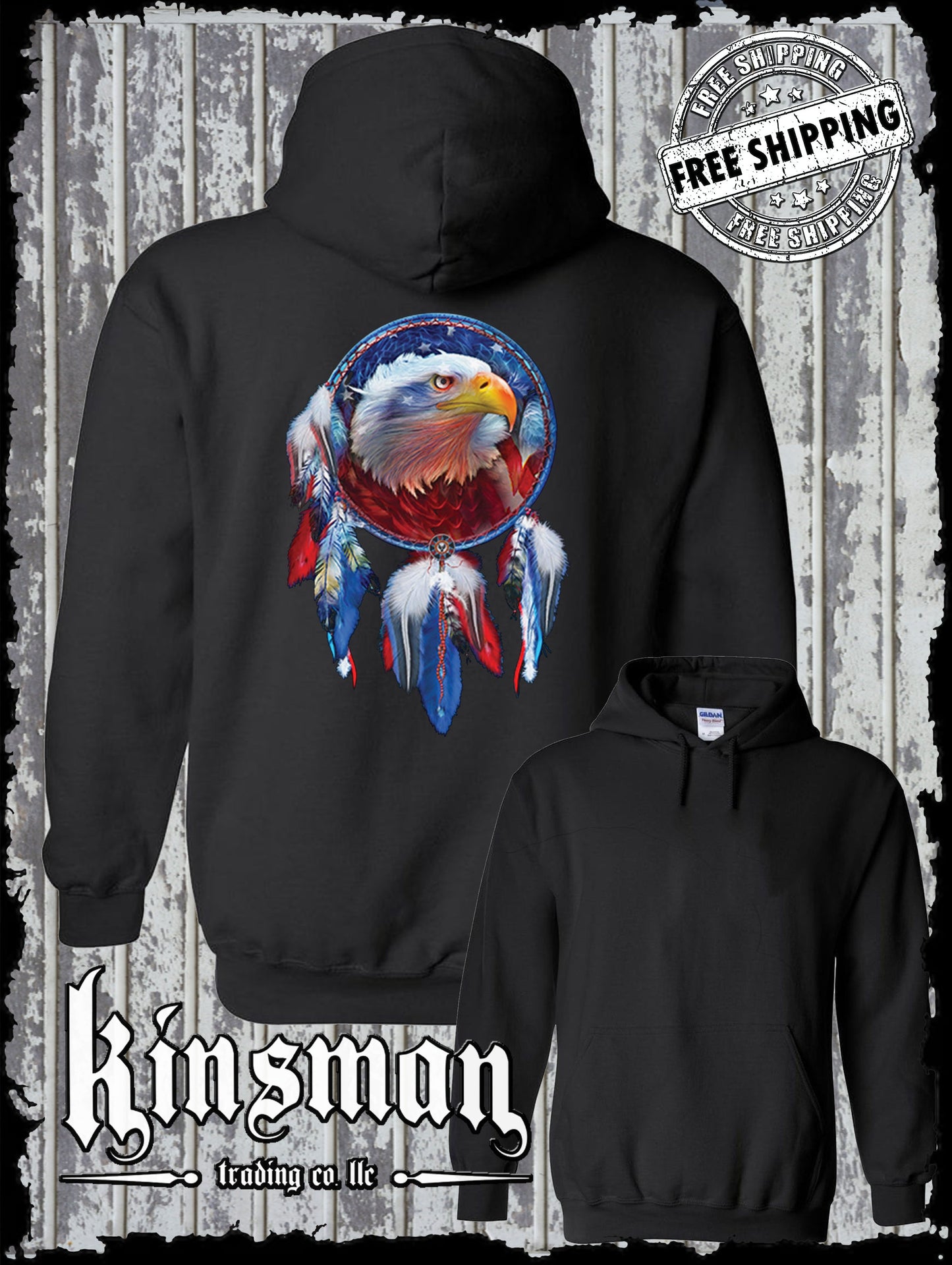 American Flag Eagle Indian Dreamcatcher Hoodie / Sweatshirt Native American