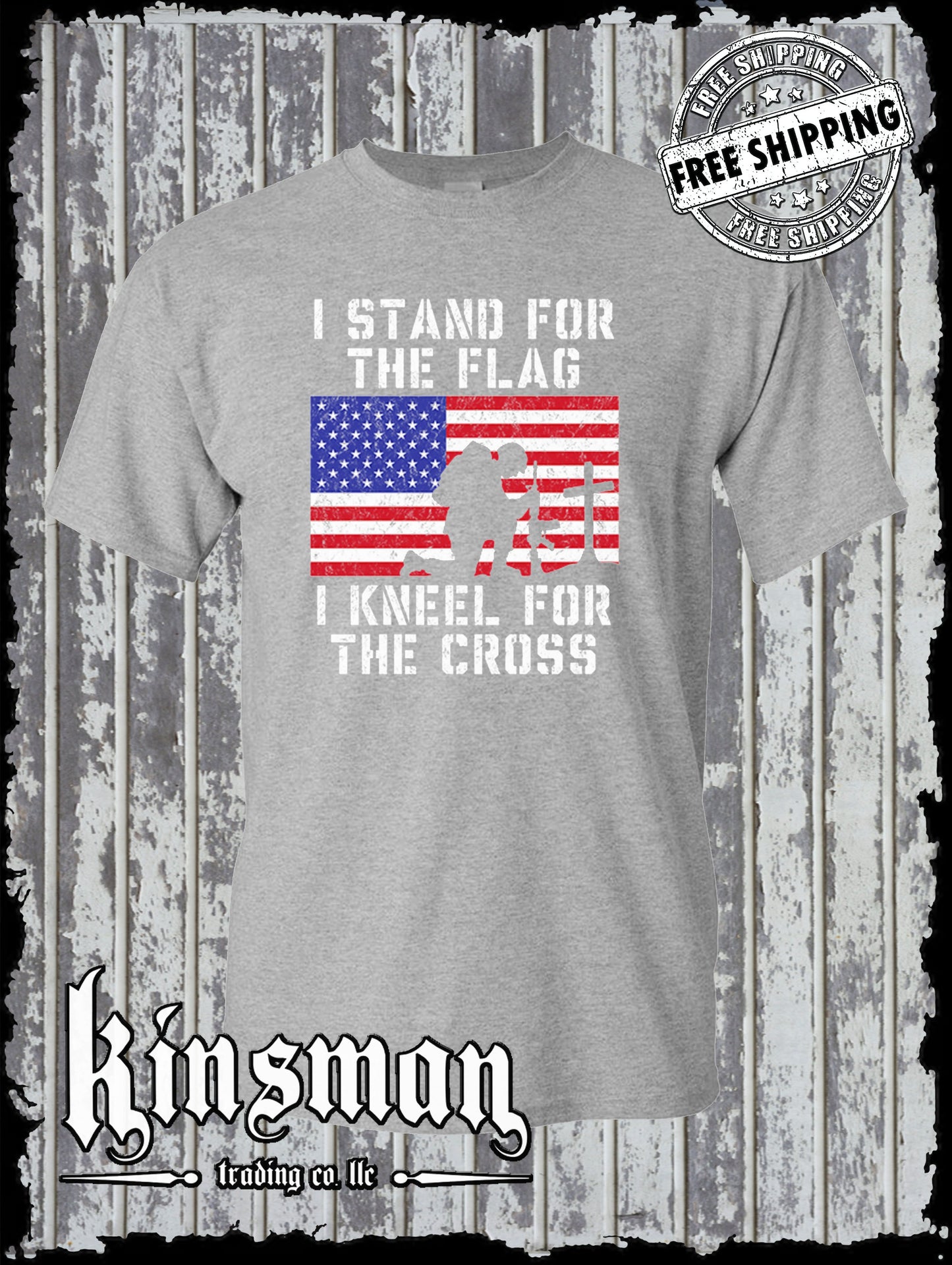 I Stand for the Flag Kneel for the Cross T-Shirt US Patriot