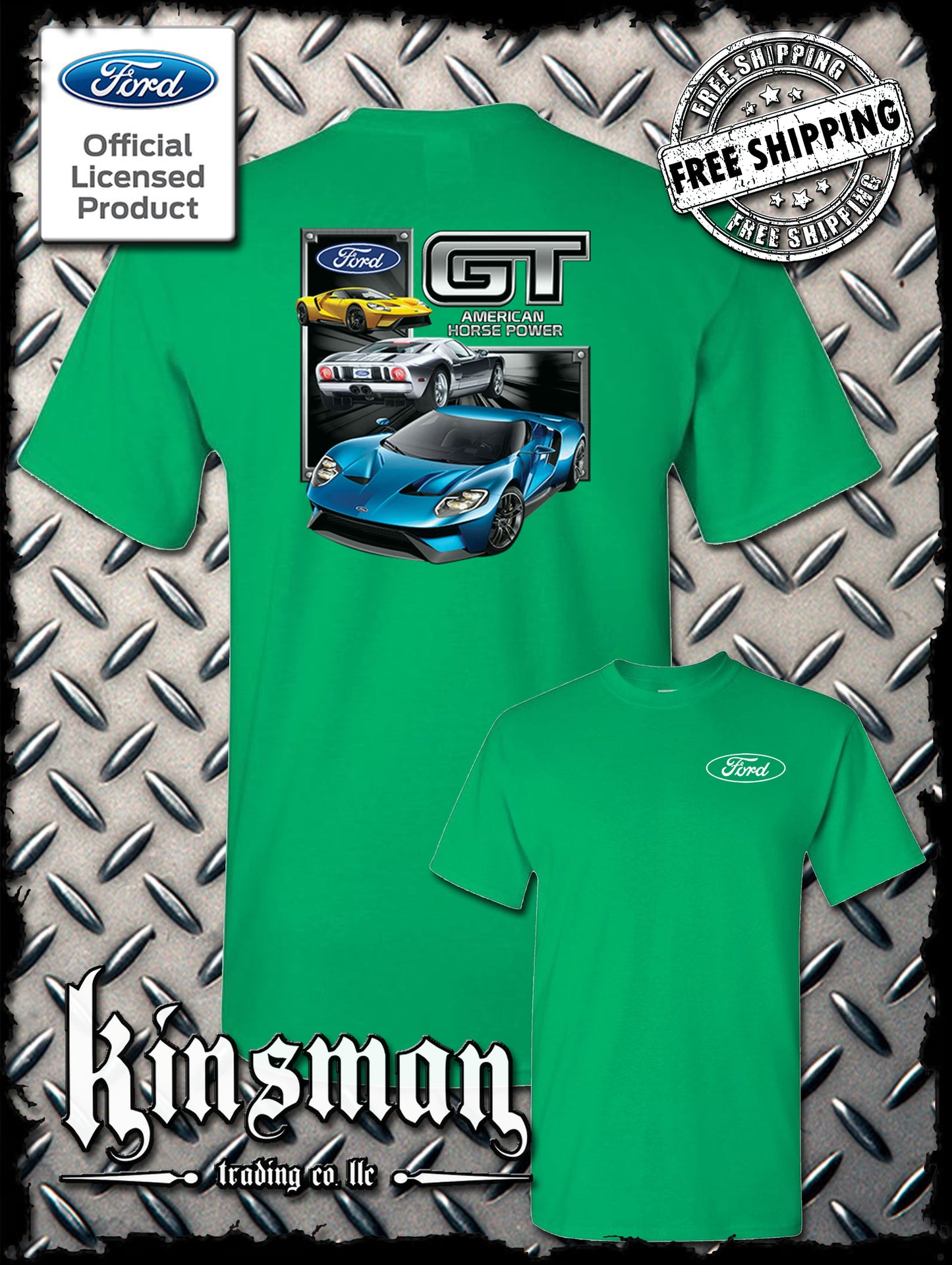 Ford GT 2-Sided T-Shirt Mustang 500 Shelby Cobra American Horsepower