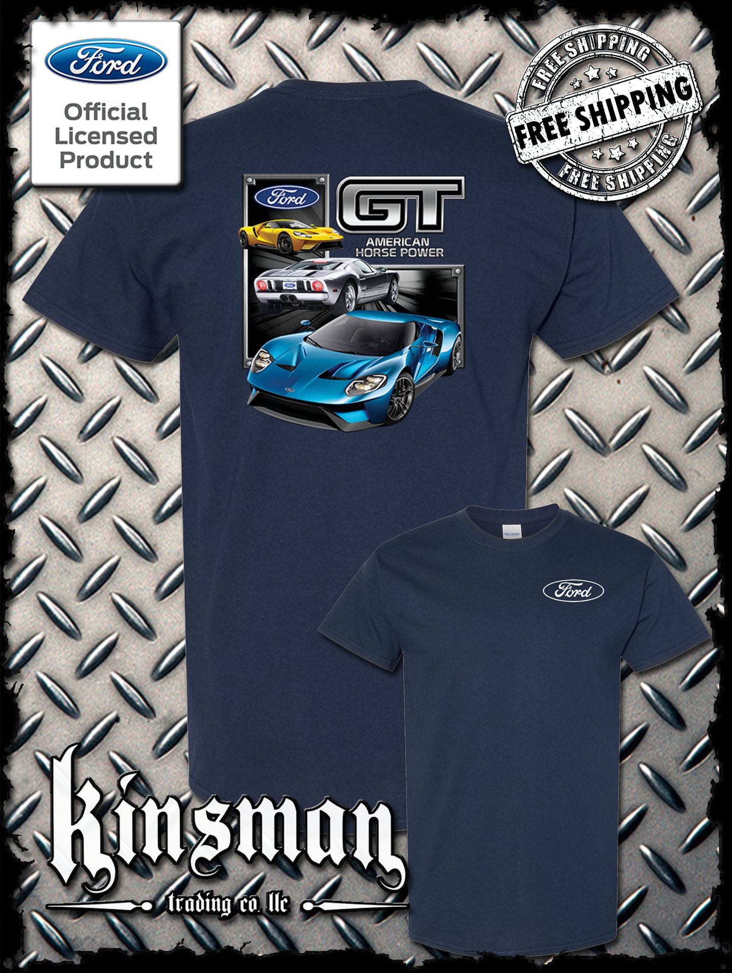 Ford GT 2-Sided T-Shirt Mustang 500 Shelby Cobra American Horsepower